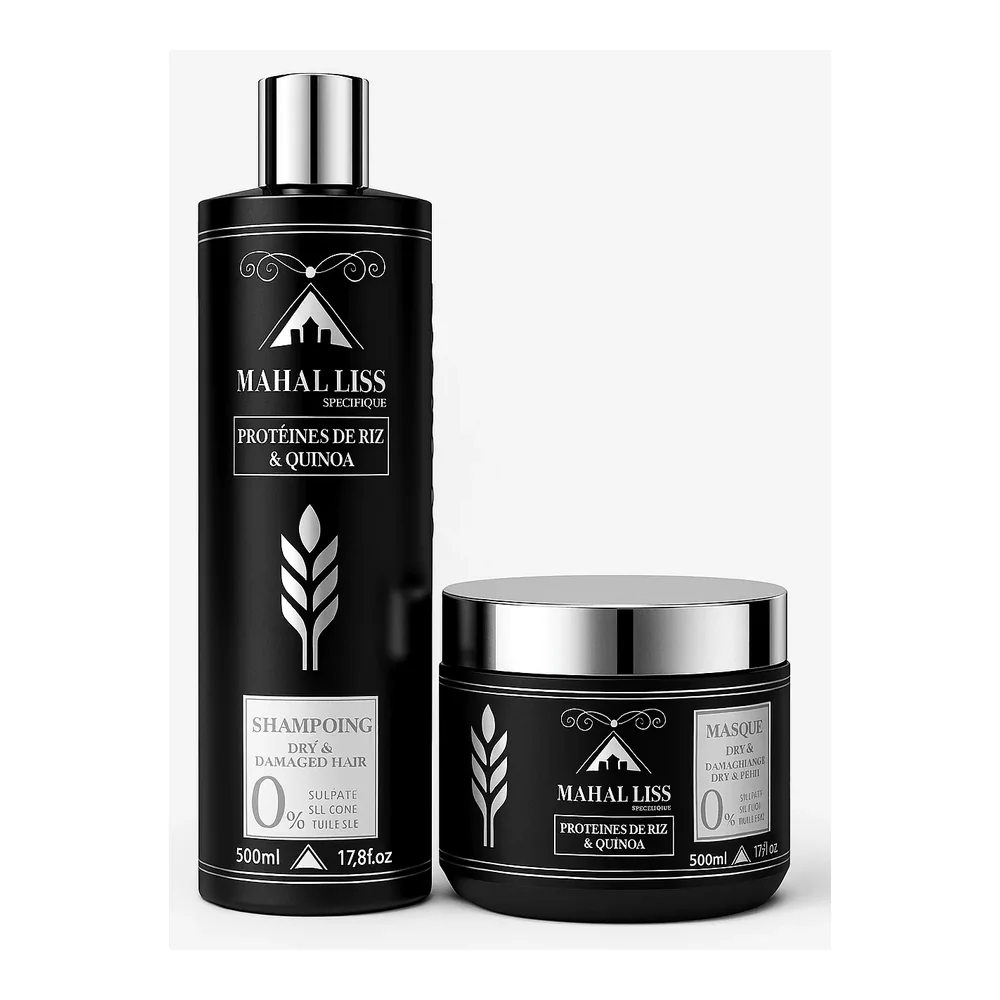 Kit entretien lissage Mahal Liss cheveux gras et pointes sèches, packshot Mahal Liss