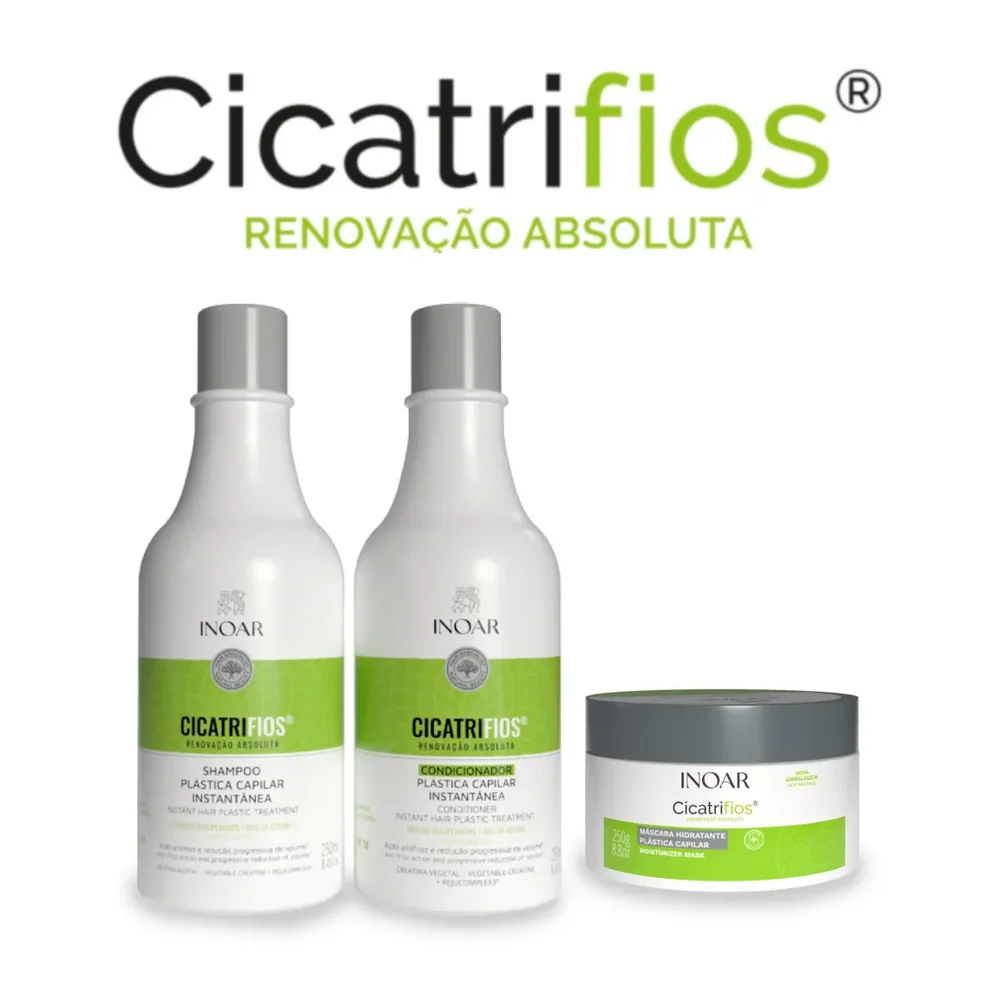 Kit Inoar Cicatrifios shampooing, après-shampooing et masque, packshot Inoar