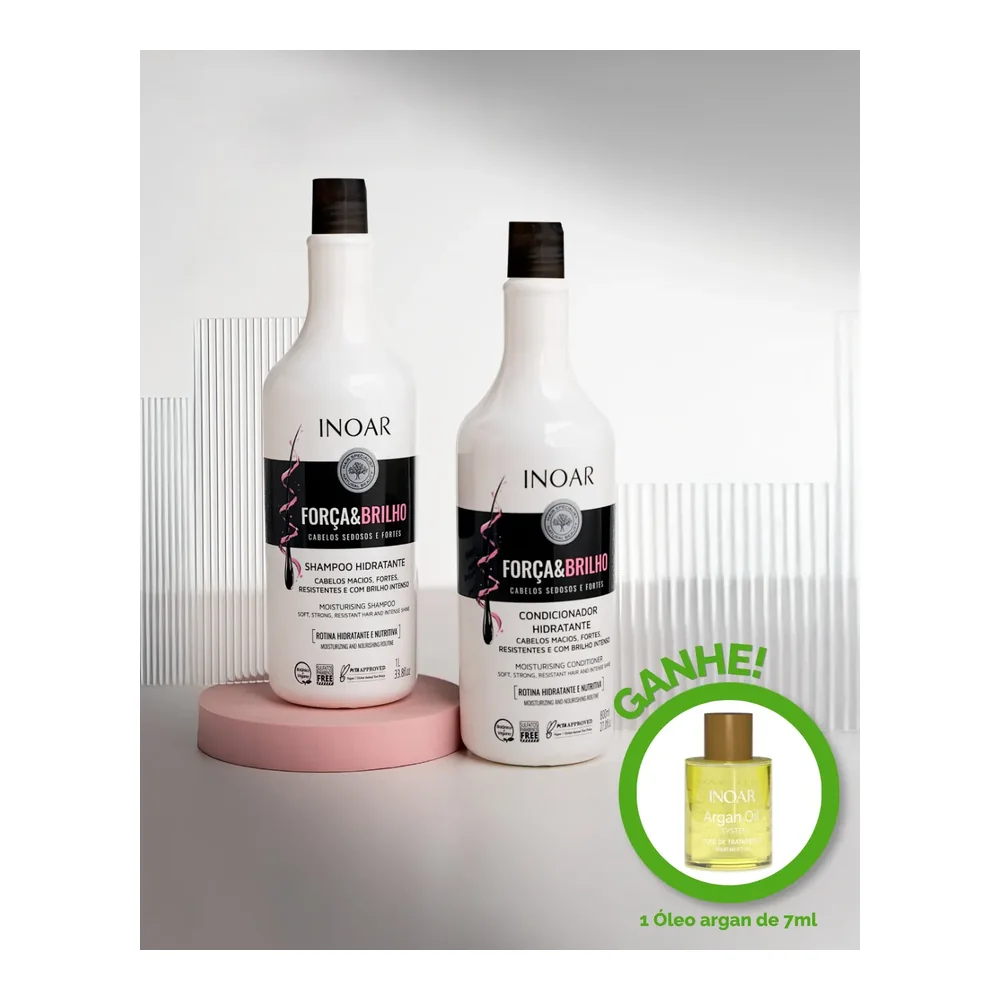 Kit Inoar Força e Brilho shampooing et après-shampooing, packshot Inoar