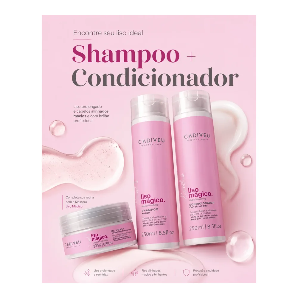 Kit Liso Mágico shampooing, masque et après-shampooing, vue 2 Cadiveu