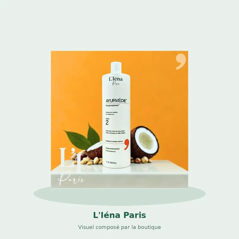 L'Iéna Paris Ayurvédie Enzymoplastie lissage indien 1 L, visuel composé par la boutique