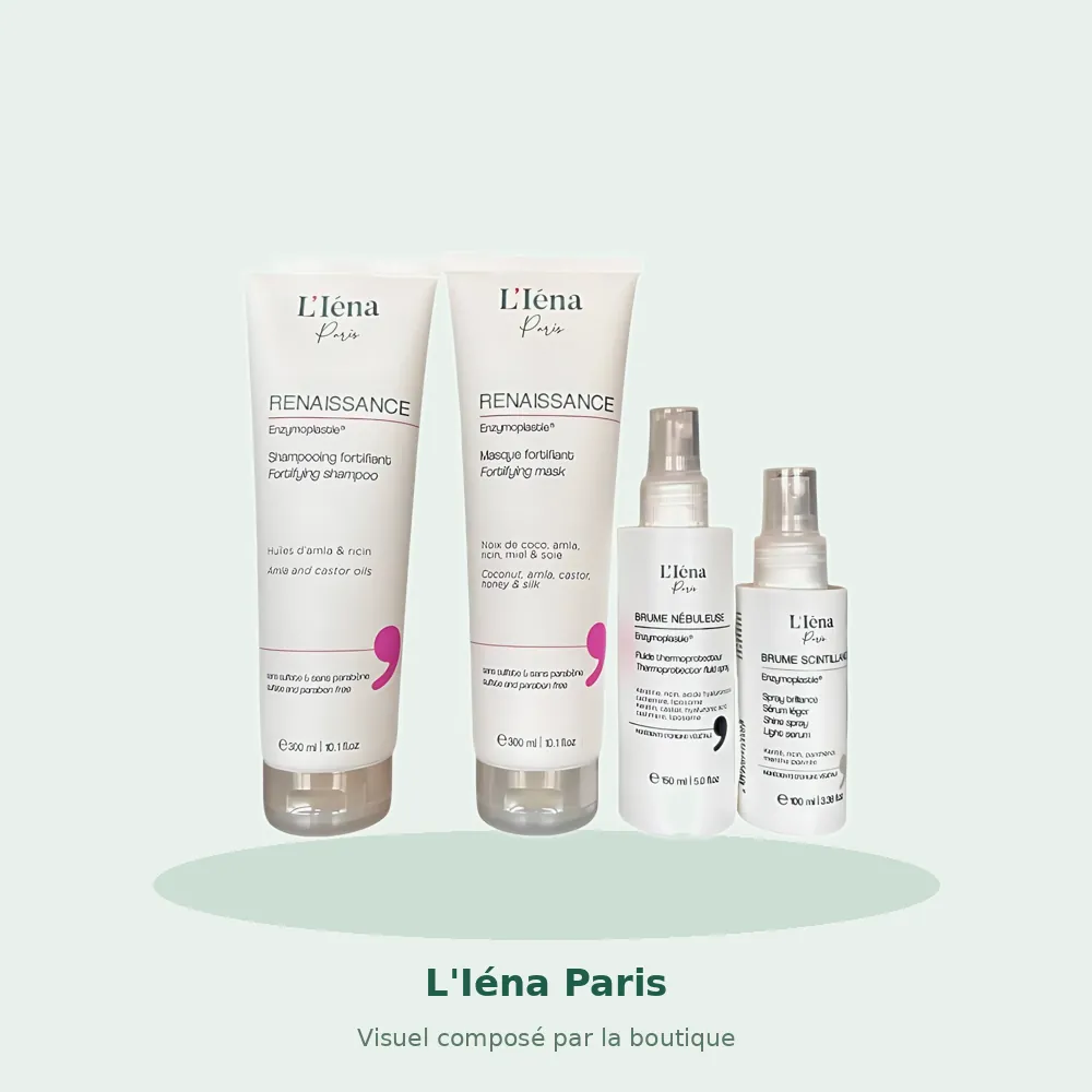 L'Iéna Paris Kit soins capillaires Renaissance & Brume 4 produits, visuel composé par la boutique