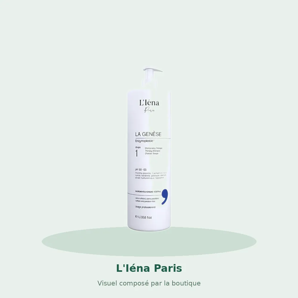 L'Iéna Paris La Genèse shampoing thérapie sans sulfates 1 L, visuel composé par la boutique
