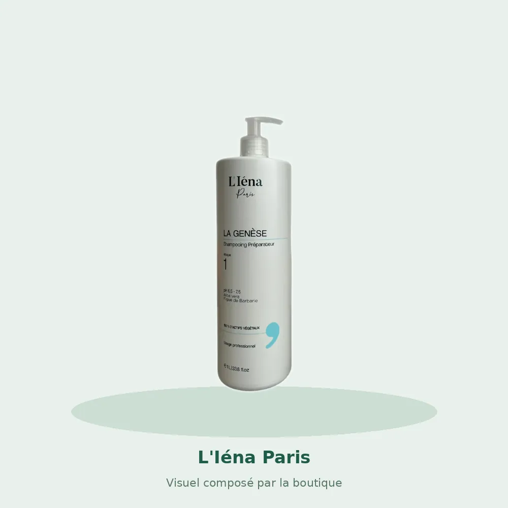 L'Iéna Paris Shampooing préparateur étape 1 La Genèse 1 L, visuel composé par la boutique