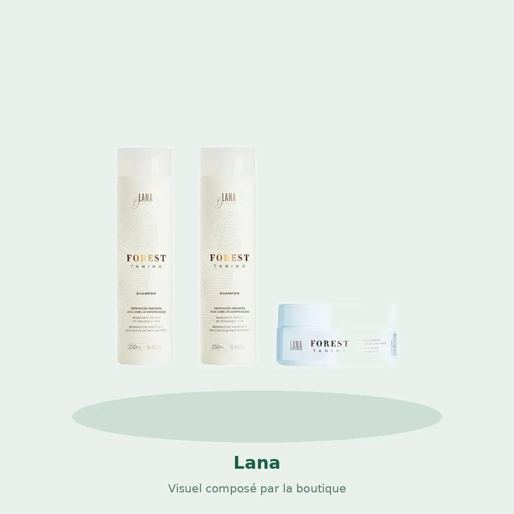 Lana Brasiles Kit Entretien Lissage Forest Tanino, visuel composé par la boutique