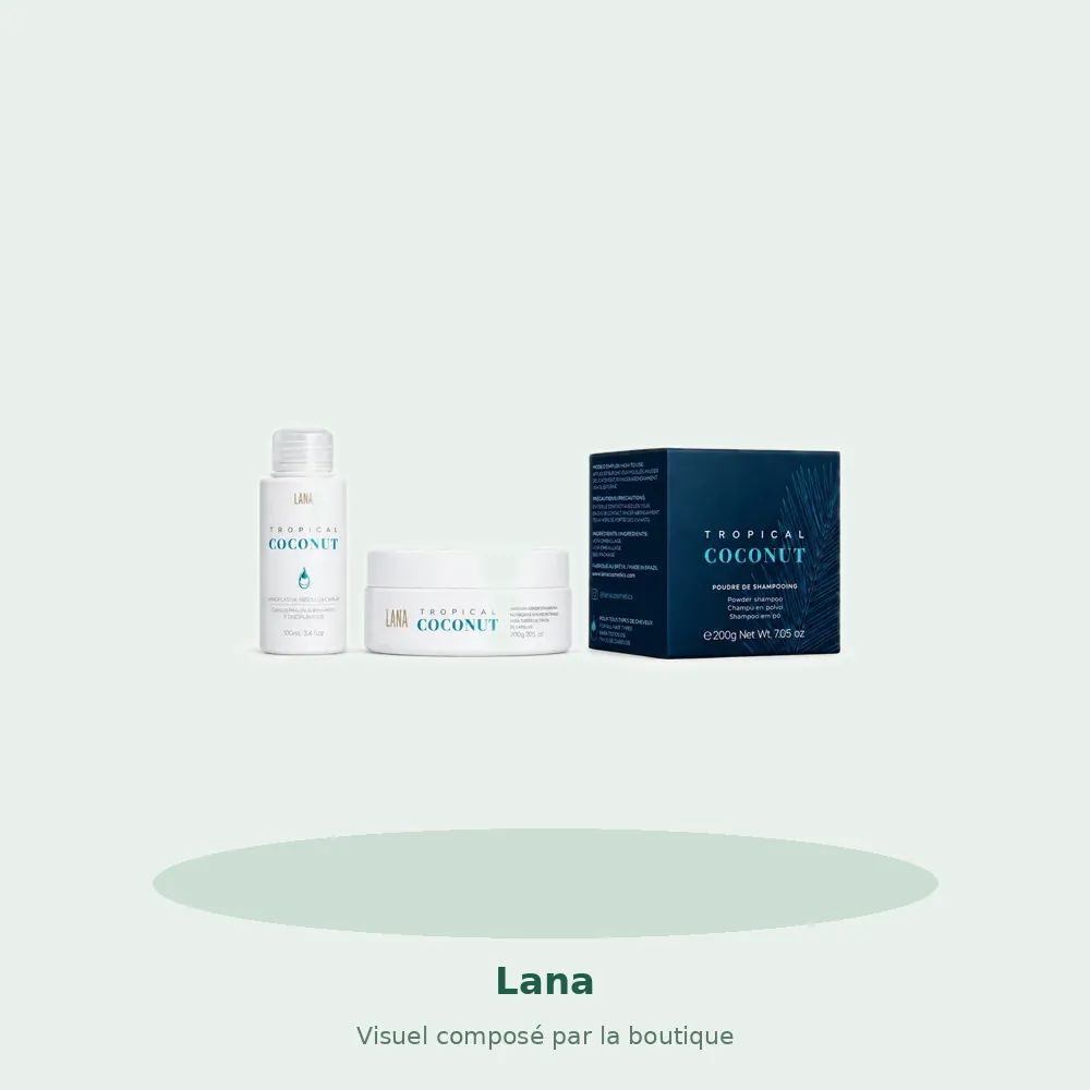 Lana Brasiles Kit Lissage Brésilien Tropical Coconut 100 ml, visuel composé par la boutique