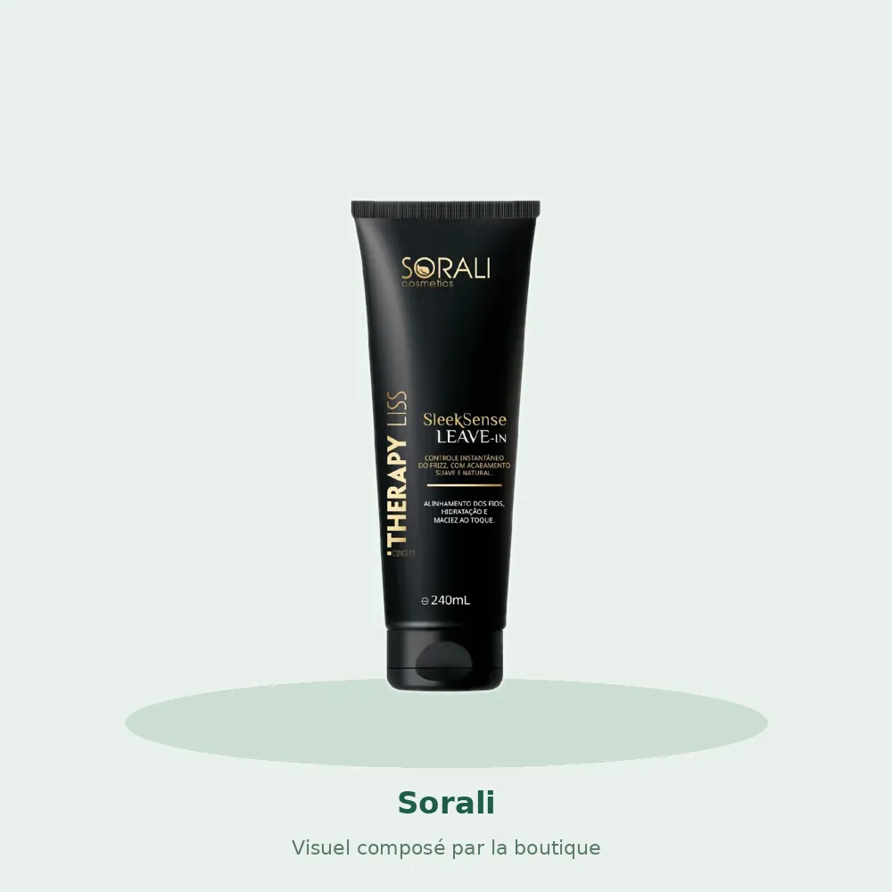 Leave-in SleekSense protection thermique 240 ml Sorali, visuel composé par la boutique