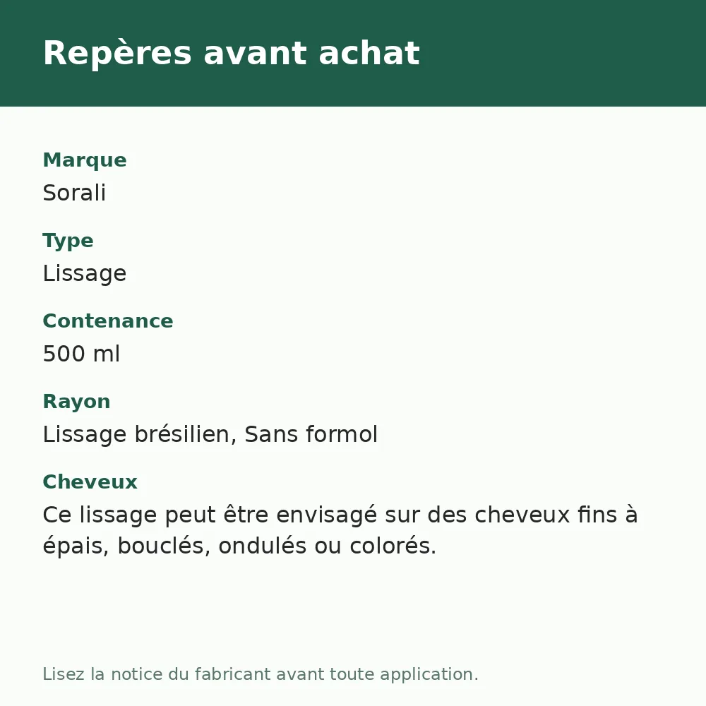 Lissage Silver Therapy Sorali, repères avant achat (visuel composé)