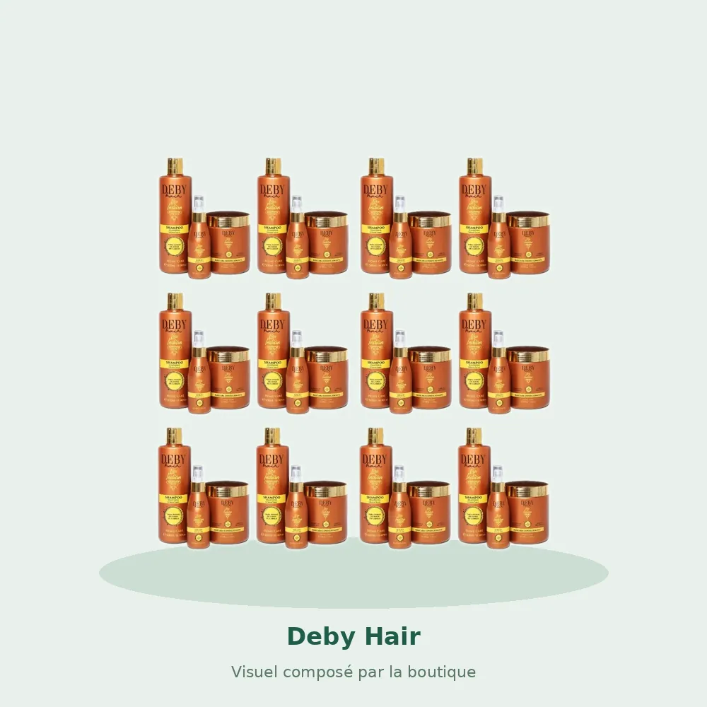 Lot de 12 Deby Hair Trio Soins Capillaires Sans Sulfate Lisa Indian, visuel composé par la boutique