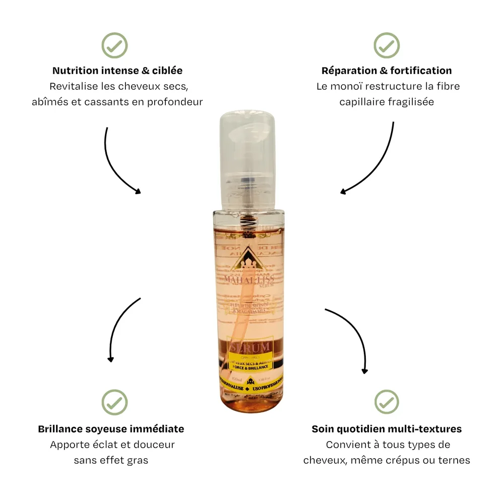Lot de 6 sérums Mahal Liss macadamia et monoï, vue 3 Mahal Liss