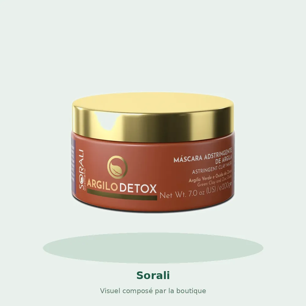 Masque astringent à l'argile Argilo Detox Sorali, visuel composé par la boutique