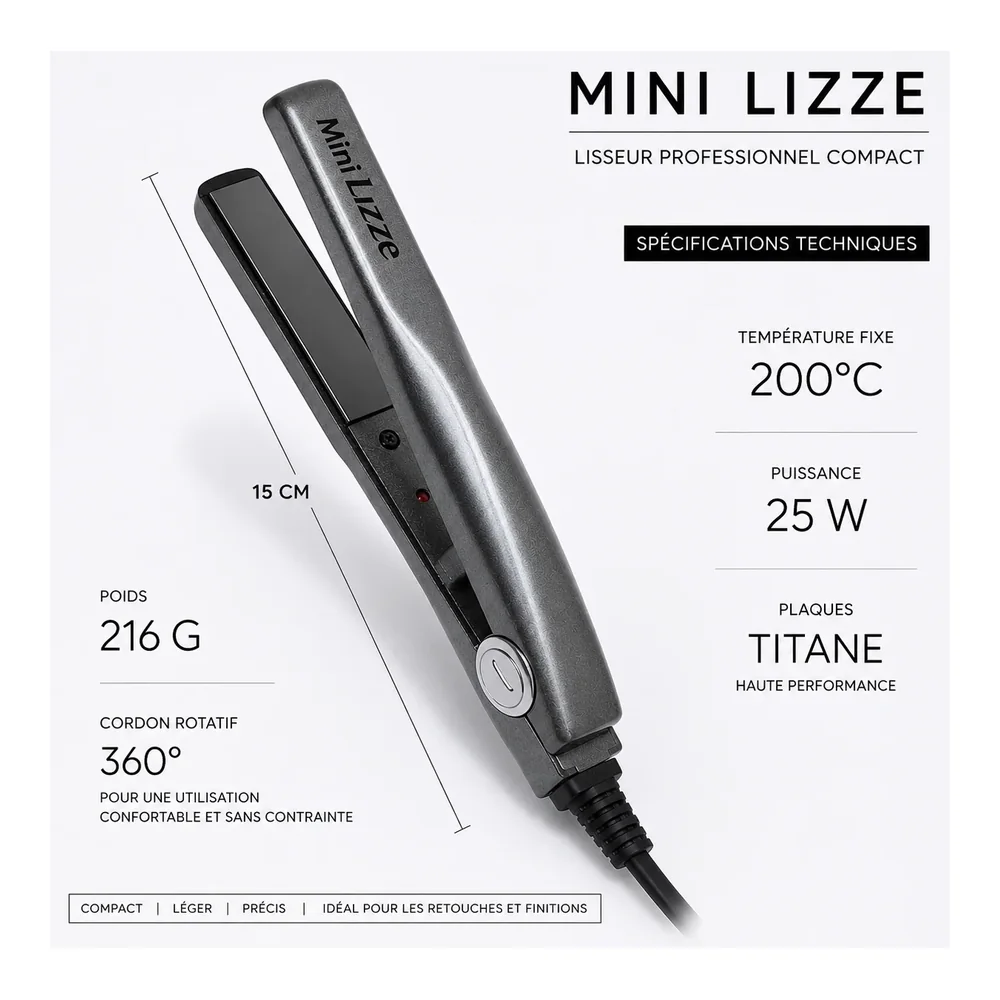Mini lisseur Lizze professionnel, vue 3 Lizze