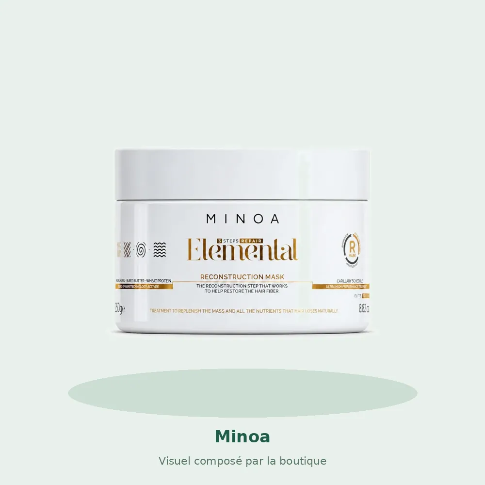 Minoa Elemental Masque Reconstructeur, visuel composé par la boutique