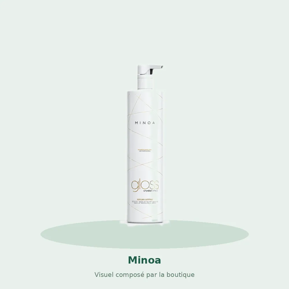 Minoa Gloss Crystal Effect Soin Lissant Professionnel, visuel composé par la boutique