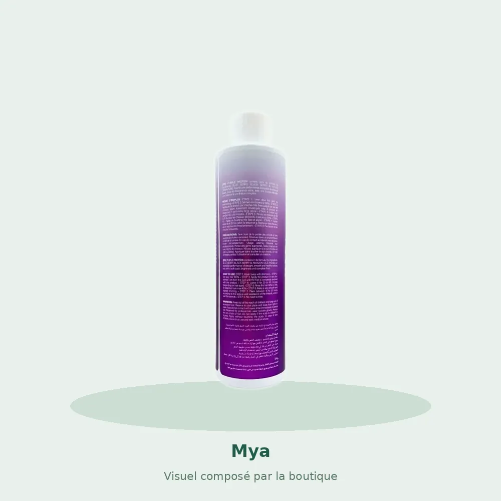 Mya Lissage Brésilien Purple Protein, visuel composé par la boutique