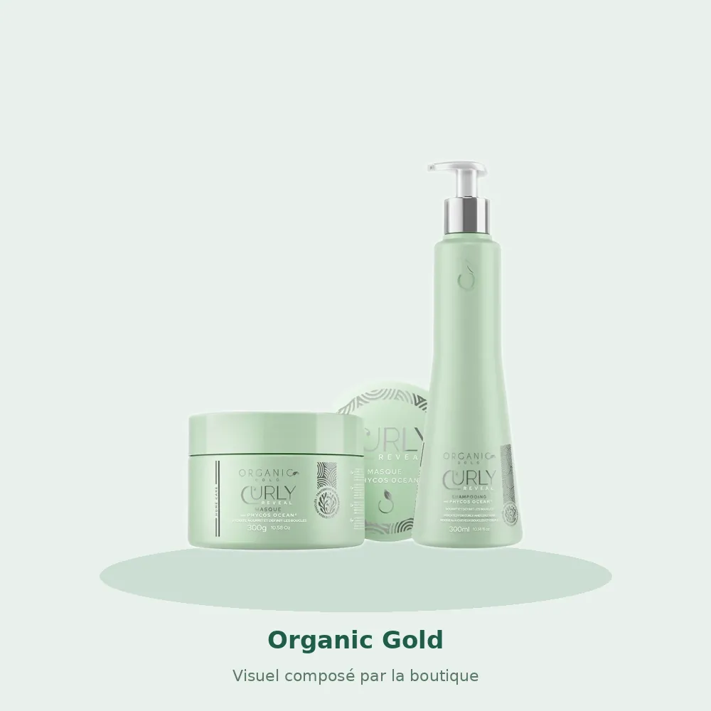 Organic Gold Kit de Soin Curly, visuel composé par la boutique