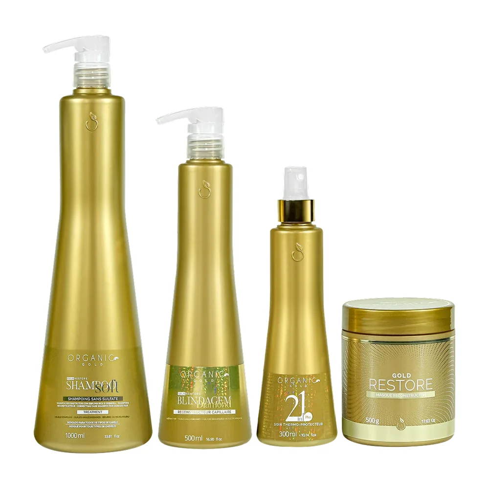 Organic Gold Kit Reconstruction Cheveux Restore Renforcement Capillaire, packshot Organic Gold