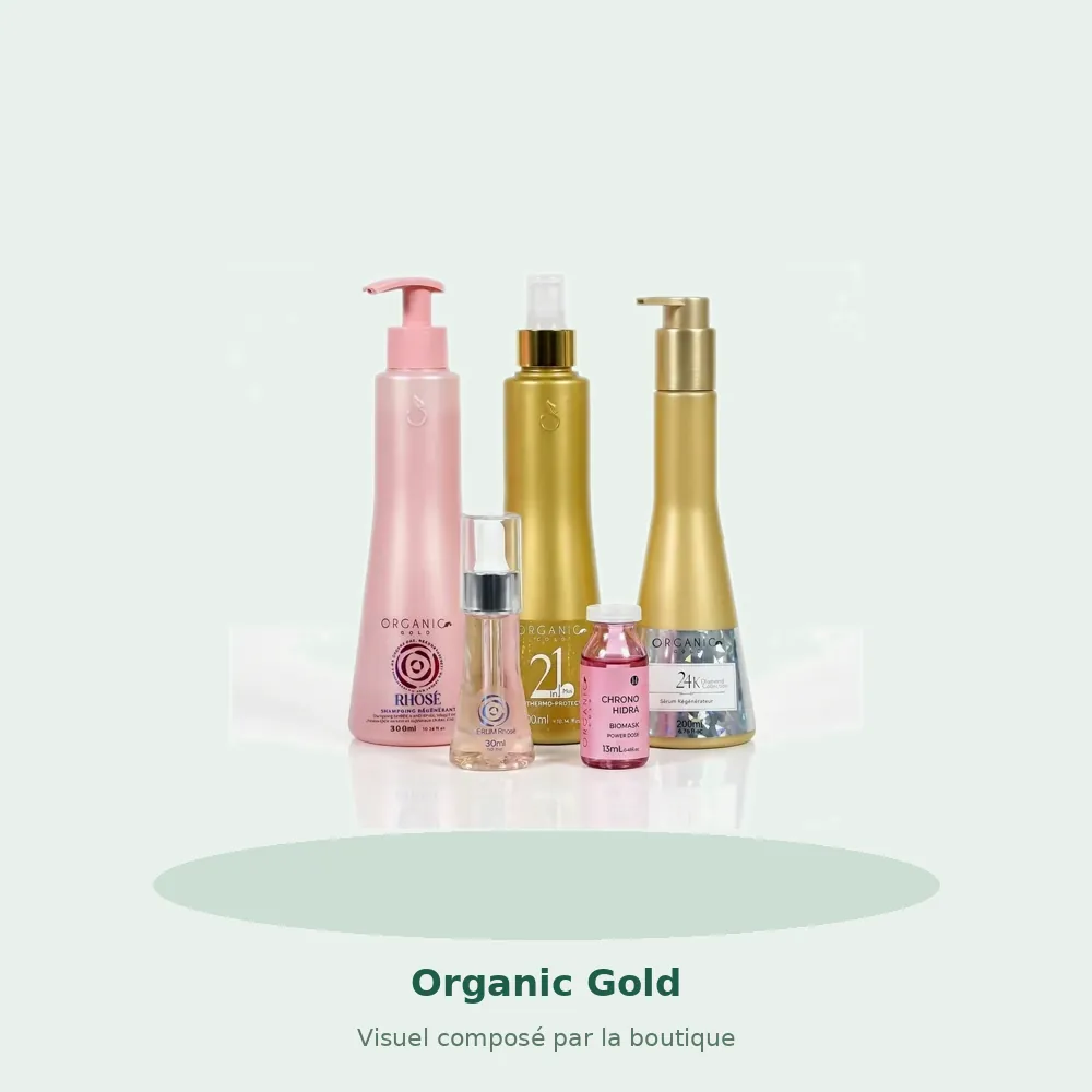 Organic Gold Kit Vacances Protection Solaire Cheveux Fins et Racines Grasses, visuel composé par la boutique
