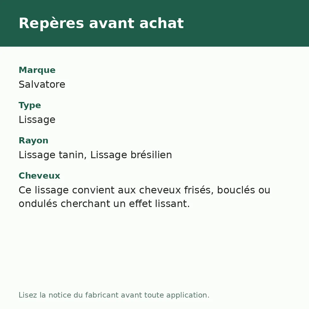Salvatore Lissage tanin Blue Gold Premium, repères avant achat (visuel composé)