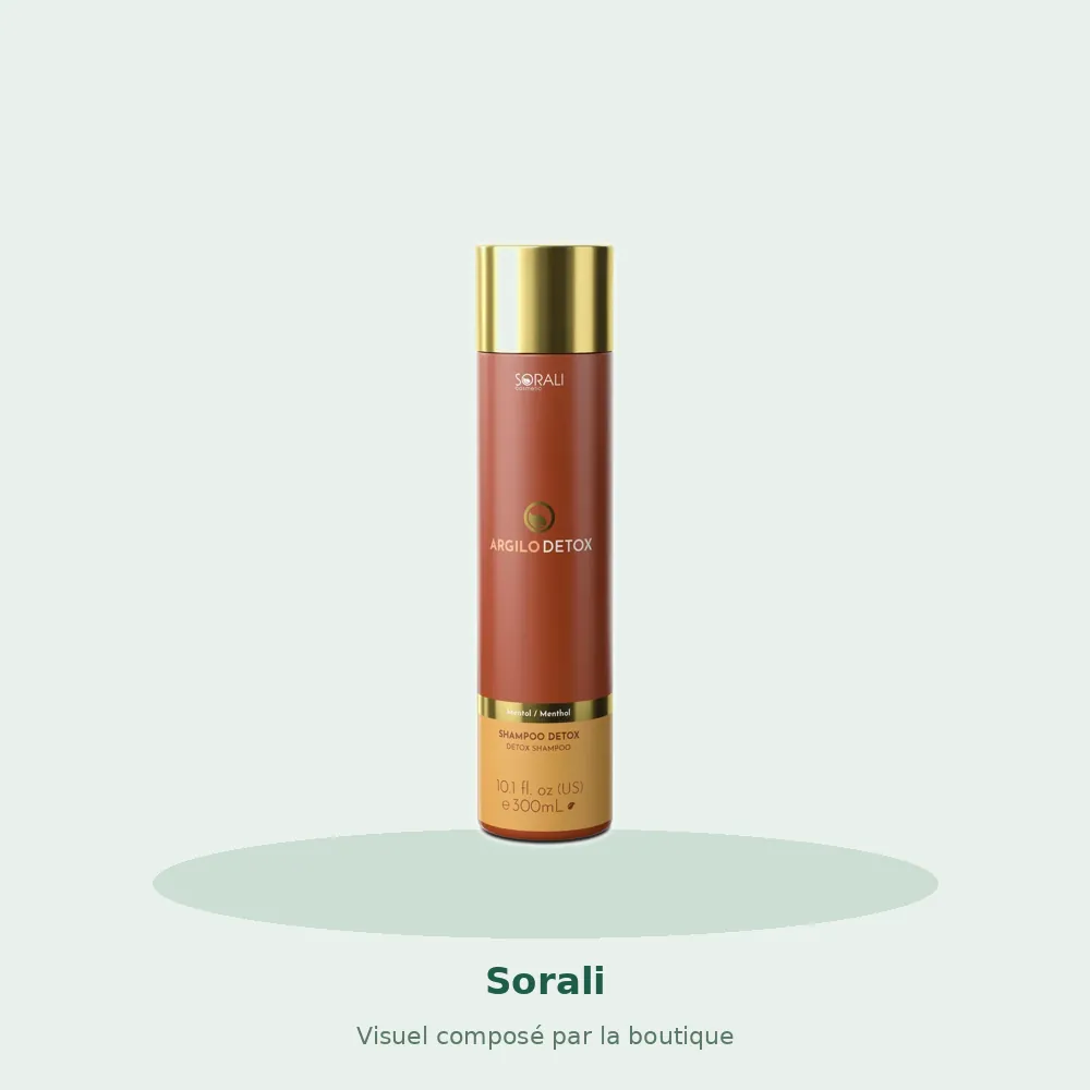 Shampooing détox Argilo Detox Sorali, visuel composé par la boutique