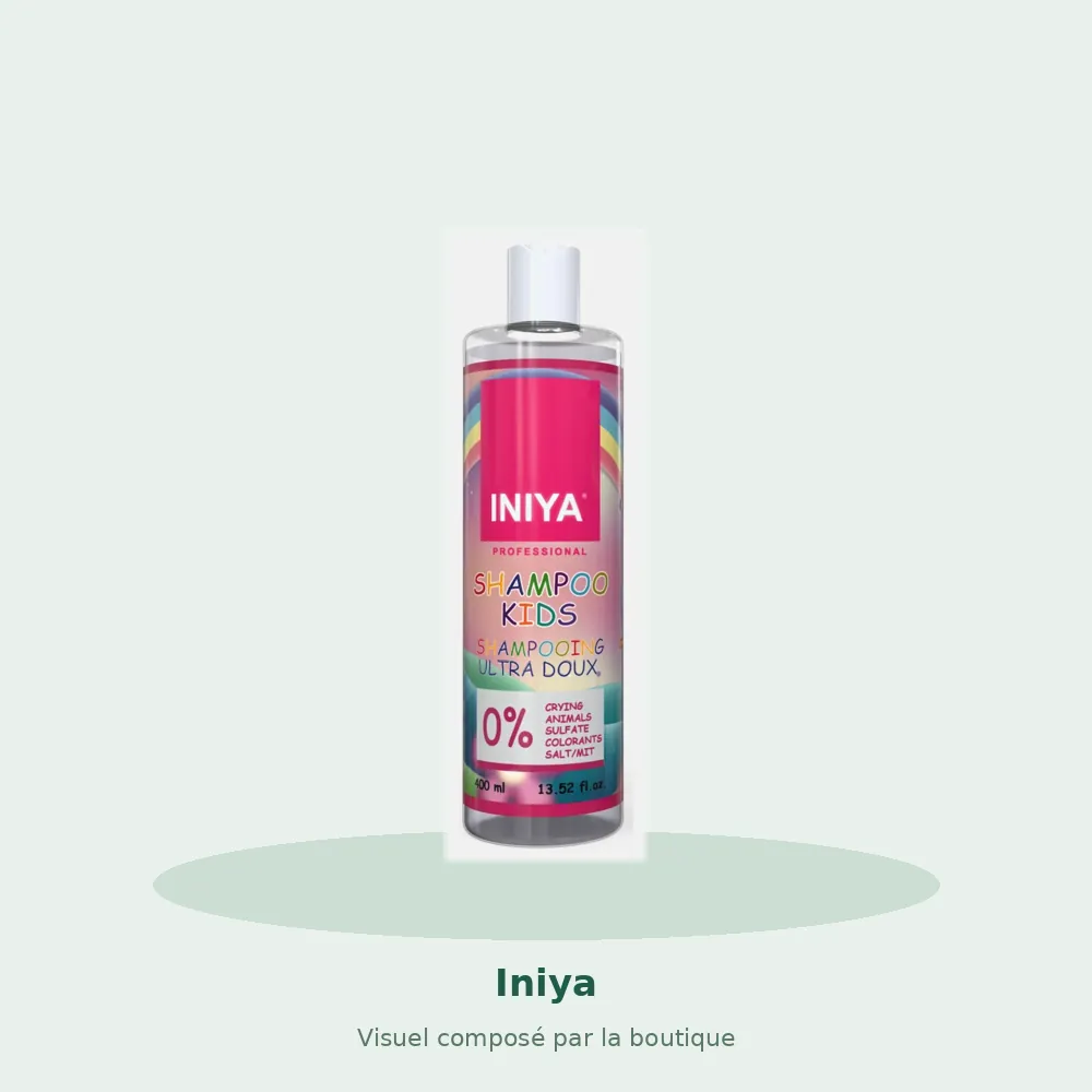 Shampooing enfant Iniya Kids, visuel composé par la boutique