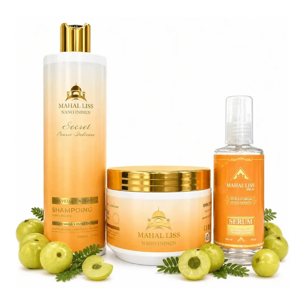 Soin entretien lissage sans sulfate Mahal Liss huile d'amla et ricin, packshot Mahal Liss