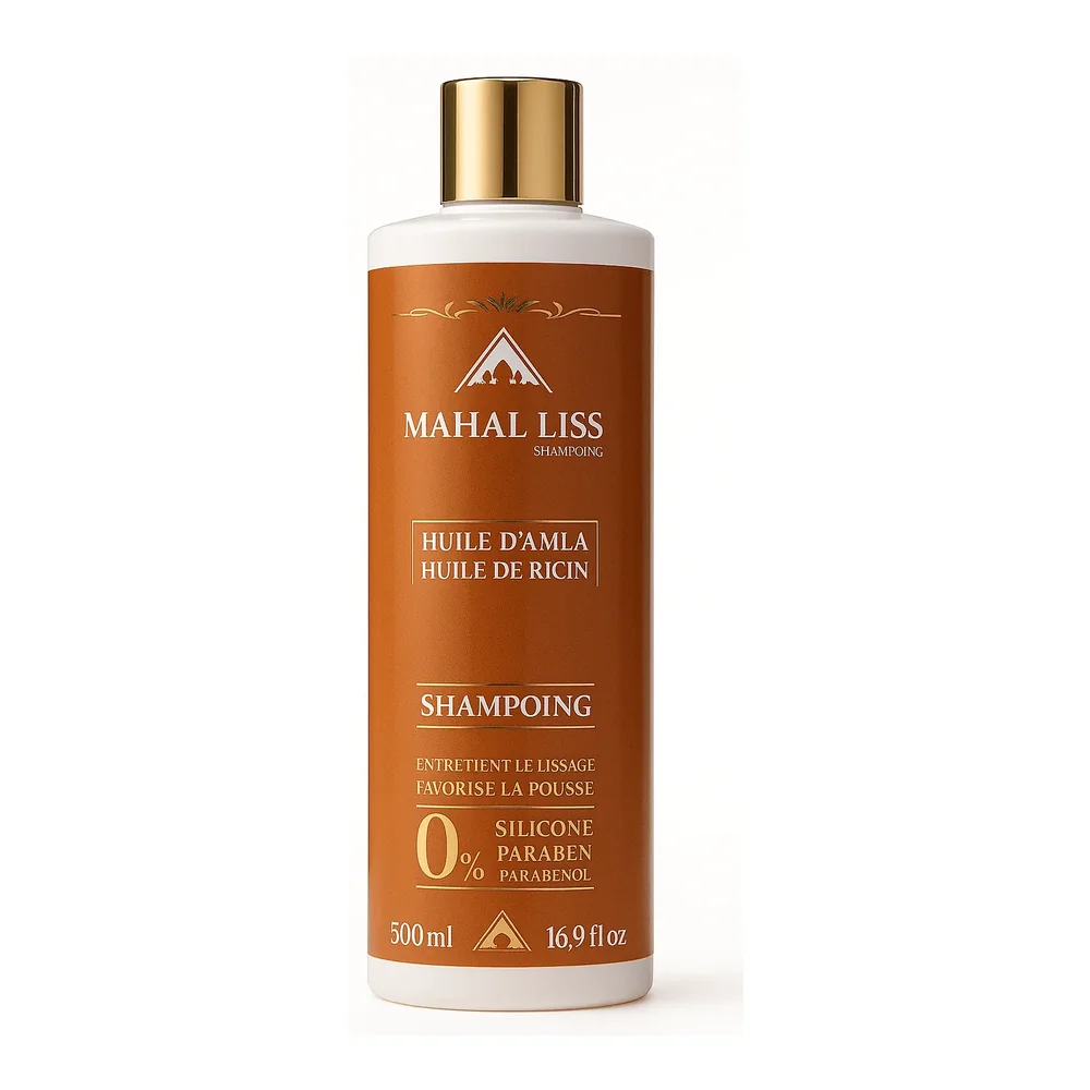 Soin entretien lissage sans sulfate Mahal Liss huile d'amla et ricin, vue 3 Mahal Liss