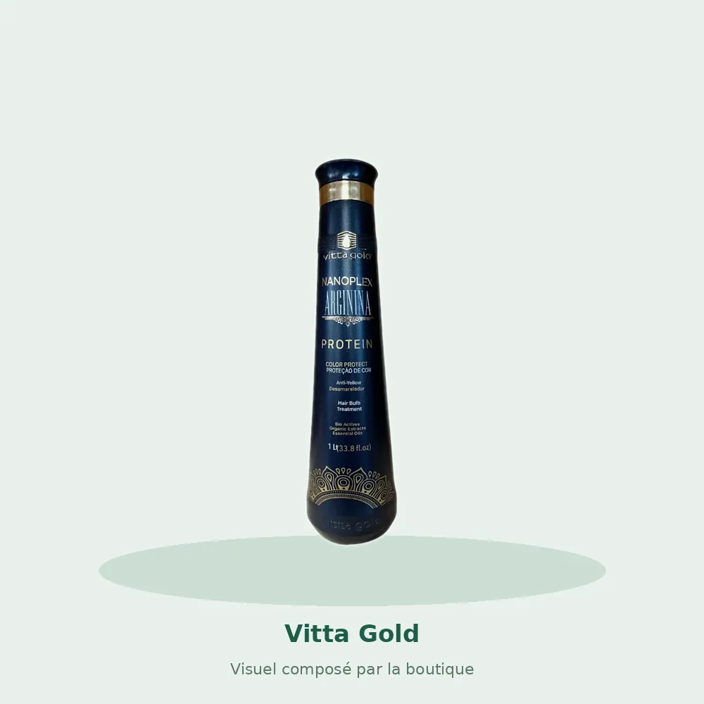 Vitta Gold Lissage protéiné Nano Plex Arginina, visuel composé par la boutique