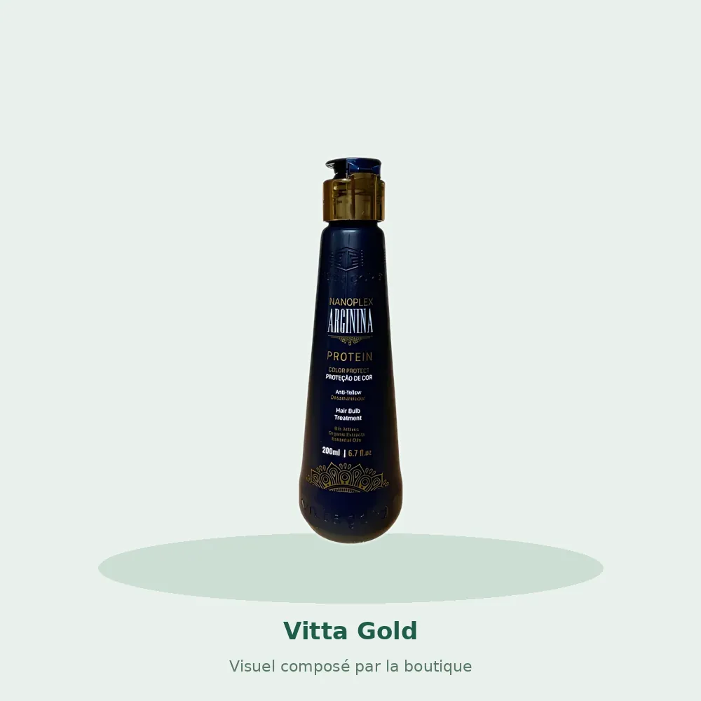 Vitta Gold Lissage protéiné Nano Plex Arginina mini kit, visuel composé par la boutique